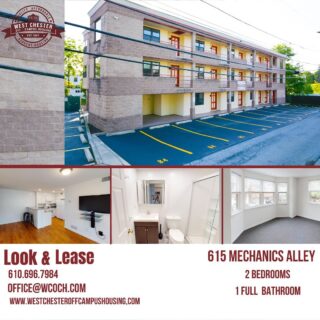 Look and lease this beautiful property located only 1.5 blocks away from WCU! What are you waiting for call our office today to schedule your own private tour!
☎️610.696.7984
📧office@wcoch.com
www.westchesteroffcampushousing.com